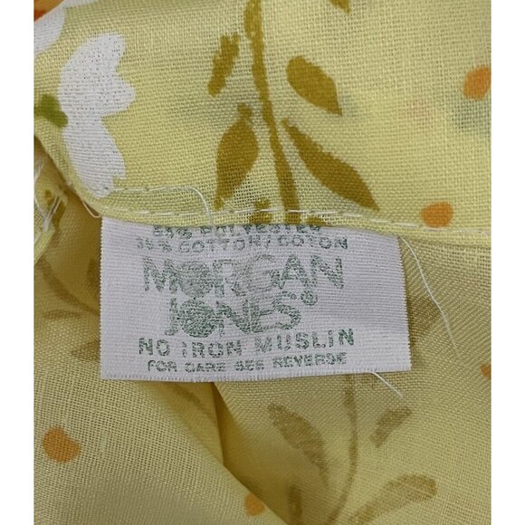 Vintage Morgan Jones No Iron Muslin Cotton Blend Pillowcases Yellow Floral Set 2 - Picture 6 of 8